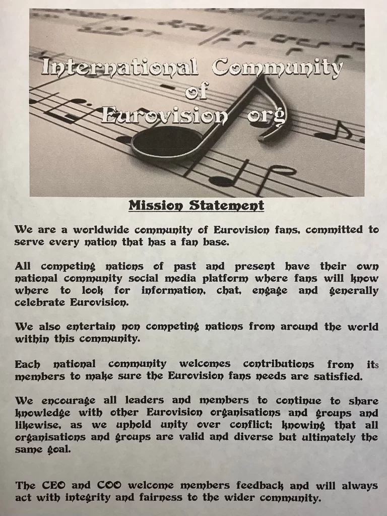 About- International Community of Eurovision Org