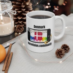 Denmark Coffee Cup for Music Lovers, Unique Gift for Eurovision Fans, Personalized Beverage Holder