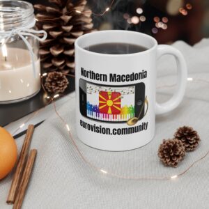 Northern Macedonia Coffee Cup for Music Lovers, Unique Gift for Eurovision Fans, Personalized Beverage Holder