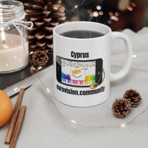 Cyprus Coffee Cup for Music Lovers, Unique Gift for Eurovision Fans, Personalized Beverage Holder